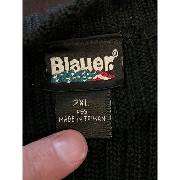 Blauer Duty Sweater Mens 2XL Dark Navy V Neck Rib Knit Shoulder Patch CT DOC - Picture 6 of 8
